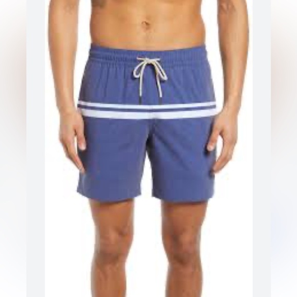 Fair Harbor Bayberry Navy Heather Striped Men's Lined Shorts medium - Picture 1 of 10